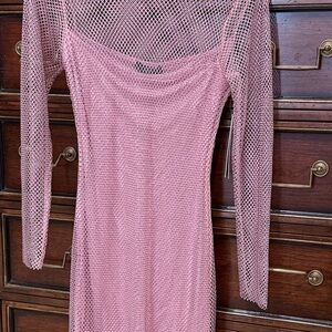 Elegant Pink Mesh Dress